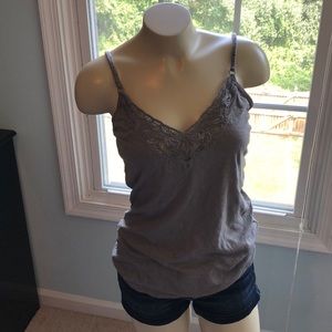 Aeropostale M gray crochet tank top